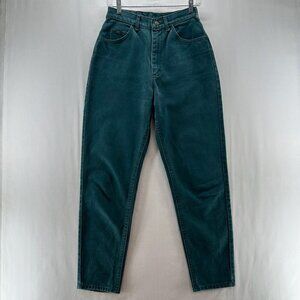 Vintage Lee Mom Jeans Womens Sz 8 Tapered Leg High Rise Comfort 90s Forest Green